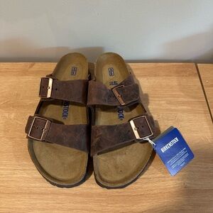 Birkenstock Dark Brown Leather Sandals
